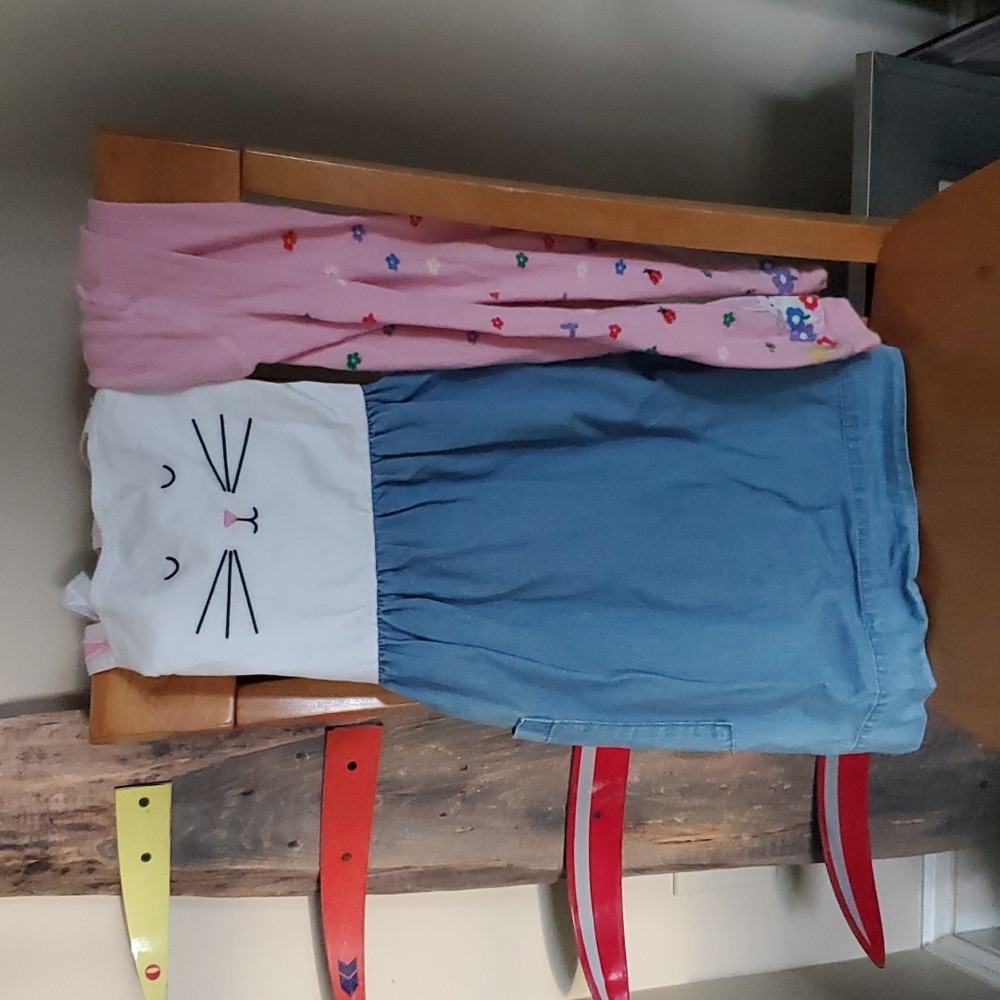 Hanna Andersson girls size 8 bunny dress and matching footless tights.
